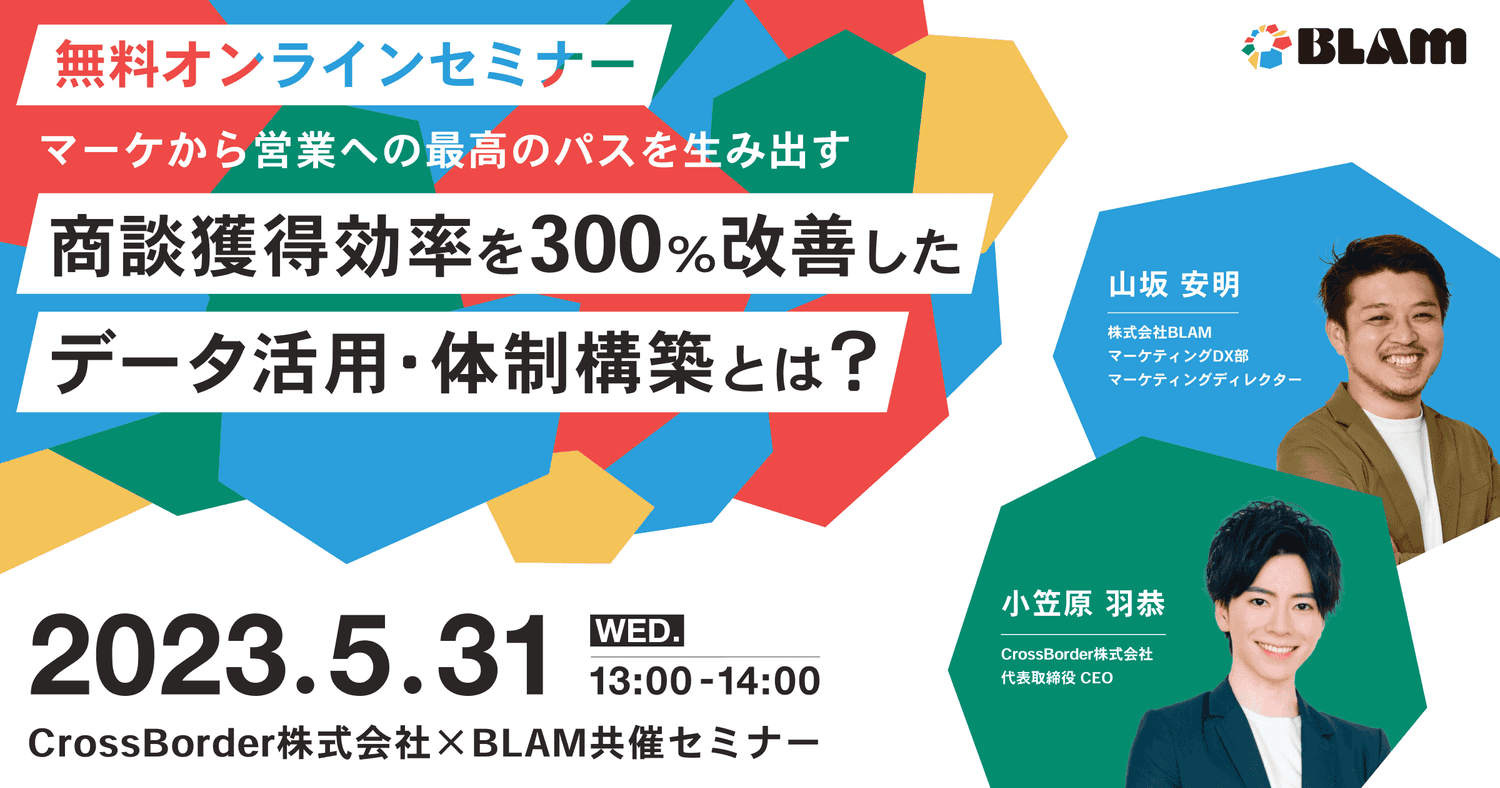 マーケから営業への最高のパスを生み出す!商談獲得効率を300%改善したデータ活用・体制構築とは?